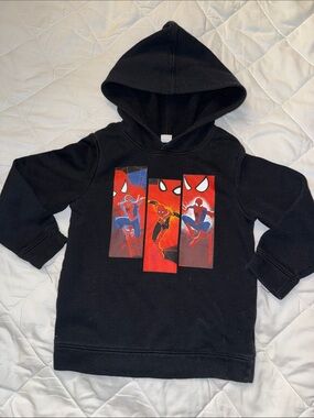 5T Spiderman Black Spider-Man Graphic Kids Hoodie